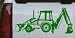 Dark Green 16in X 7.0in -- Backhoe Tractor Business Car Window Wall Laptop Decal Sticker