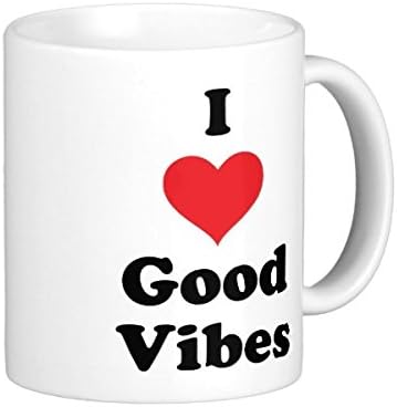 CEOC Morning Mugs Milk Mugs I (Heart) Good Vibes Classic White Coffee Mug