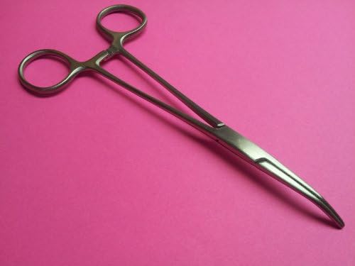 KJ BRAND 12 PCS / PACK PREMIUM GRADE KELLY HEMOSTAT FORCEPS 5.5" CURVED SERRATED JAWS SURGICAL DENTAL VETERINARY INSTRUMENTS