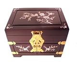 Rosewood Jewelry Box Floral Cherry Tone
