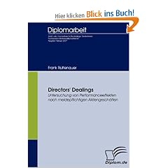 Directors' Dealings - Untersuchung von Performanceeffekten nach meldepflichtigen Aktiengesch�ften
