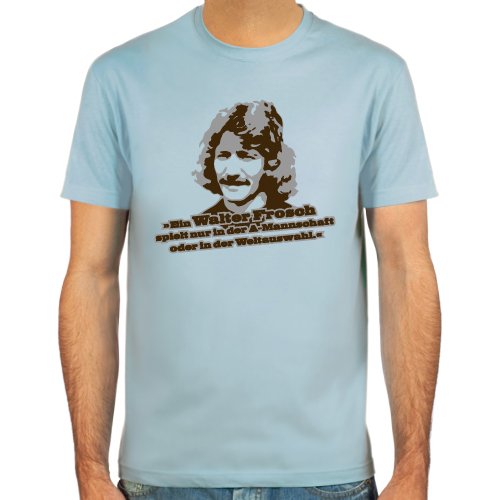 T-Shirt Walter Frosch ::: Farbauswahl: skyblue, sand oder weiß ::: Fußball-Kult