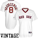MLB Carl Yastrzemski Boston Red Sox 1969 Cooperstown Adult Short Sleeve Synthetic Replica Jersey (White, Xx-Large)