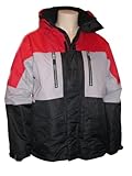 Mens Pulse Tri Star Insulated Ski Snowboard Jacket Coat Parka, Red/black/gray S-xl (Large, Red/black/gray)