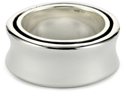 Zina Sterling Silver Concave Wedding Band, Size 11