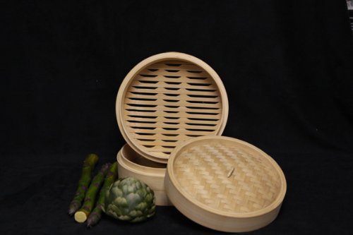 3pc 8'' Bamboo Steaming Set