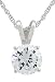 Platinum Plated Sterling Silver 8mm Round Cubic Zirconia Pendant