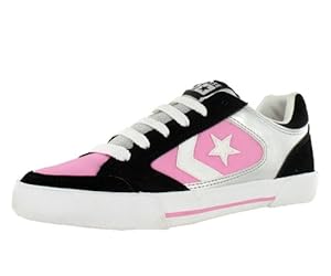 Converse Women's Optium Ox Skate Shoe Black, Pink, White (8)