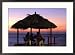 Cliffside Table at Pickled Parrot at Sunset, Negril, Jamaica Framed Photographic Poster Print by Holger Leue, 29x21