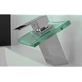 Moderne LED Glas Chrom Wasserfall Armatur Wasserhahn