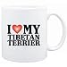 Mug White " I LOVE Tibetan Terrier " Dogs