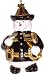 GLASS SNOWMAN FIREMAN ORNAMENT - 4.75