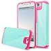 HTC One A9 Case, RANZ® Hot Pink with Aqua Blue Hard Impact Dual Layer Shockproof Bumper Case For HTC One A9