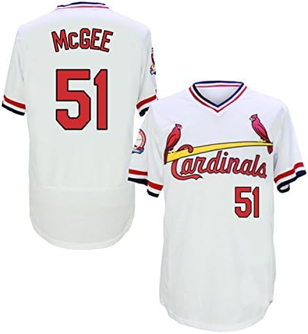 St. Louis Cardinals Men's #51 Willie McGee Baseball Jersey White M