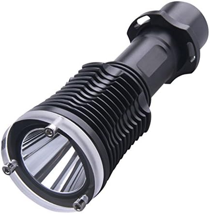 Hedeli Underwater Diving Flashlight Portable Torch LED XML T6 Bulb Waterproof Lantern with 18650 Rechargeable Battery and Charger Body Color Black
