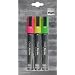 Sigel GL182 Kreidemarker, pink / gr�n / gelb, abwischbar, fluoreszierend, f�r Glas u. alle glatten Oberfl., Keilspitze 1-5 mm, Fl�ssigkreide auf Wasserbasis, 3 ST