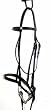 NEW Black Flat Hunt Leather Snaffle Bridle w Laced Rein