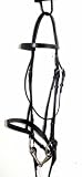 NEW Black Flat Hunt Leather Snaffle Bridle w Laced Rein