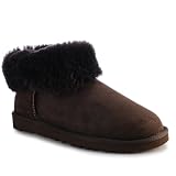 Ugg Australia W Mini Bailey Button Chocolate Sheepskin Womens Boots