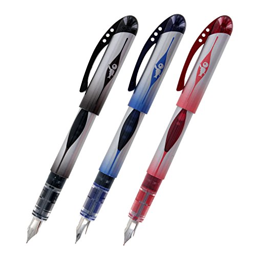 BIC Disposable Fountain Pen, Medium Point, Assorted Ink, Pack of 6 (FPDP31)