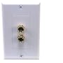 GLS Audio 2 Post Binding Banana Plug Wall Plate White (2 Posts for 1 Speaker.)