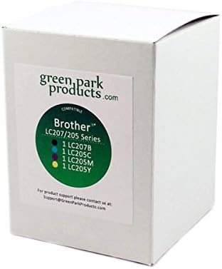 Green Park Premium Compatible Ink Cartridge for Brother LC207 &amp; LC205 Series (4 Pack). 1 Black LC207, 1 Cyan LC205c, 1 Magenta LC205M, 1 Yellow LC205Y. Premium LC-207 LC205 Series Inkjet Cartridges.