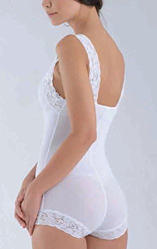 Samsara Colombian Seamless Tummy Control Slimming Cheeky Lace Bodysuit (Large, Nude)
