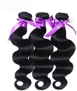 Meiz Hair Extensions 3 Bundles Body Wave; Virgin Remy Brazilian Hair; Unprocessed Raw Weaving Extension; 300g Natural Color (1B); Mixed Size Available Length 12 Inch to 30 Inch (12 14 16)