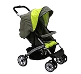 Dream On Me Lightweight Stroller with "Peek A Boo" Canopy, Green/Gray