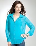 Sheer Cami Blouse - PEACOCK BLUE (L)