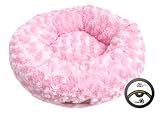 Pink Fur Doughnut Kitten Sleeper (14 Inches)