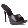 Mini Platform Black Slide 5 Inch Heel Clear Mule Women's Sexy Shoes