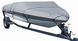 GSI Super Quality All-Seasons Weather-Resistant Cover for Long Standard V-Hull Fishing Boat – Size: 14′ to 16.6′, Up to 68″ Wide – 100% Polyester, 600 Denier – Gray