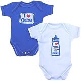 2 Pack Chelsea Baby Bodysuits Vests Newborn White/Royal Blue