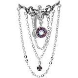 Purple Gothic Cross Chandelier Top Drop Belly Ring