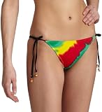 Roxy Junior's "Be Hippie" Brazillian String Bikini Bottom,Rasta,Large