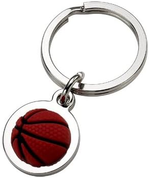 Key Chain Ring Mini Basketball Polished Engravable Tag