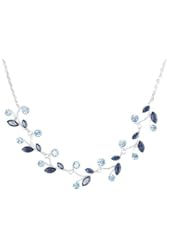 Glamorousky Blue Leaves Necklace with Blue Austrian Element Crystals (977)
