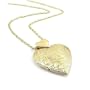 Goldtone Heart Locket Textured Charm Necklace Fashion Jewelry