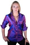 Classy Purple Button-Down Silk Shirt in Size Medium