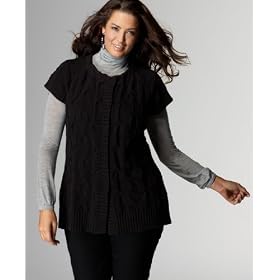 Calvin Klein Jeans Plus Size Sweater, Small Sleeve Cabled Cardigan