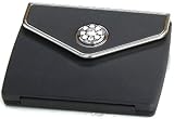 Danielle Midnight Matte Rectangular Envelope Compact Mirror with Swarovski