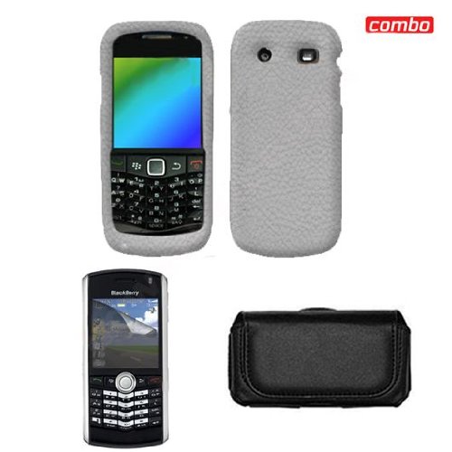 Blackberry pearl 9100 Combo Clear Premium Feel Silicon Skin Case Faceplate Cover + LCD Screen Protector + Black Horizontal Leather Pouch for Blackberry pearl 9100