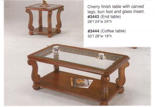 3 PC COFFEE TABLE CHERRY FINISH