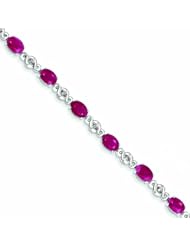 Genuine 14K White Gold White Gold Diamond And Ruby Bracelet 7 Grams Of Gold 100% Satisfaction Guaranteed.