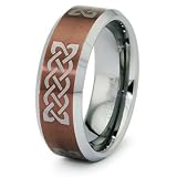 Tungsten Carbide Laser Engraved Design Celtic Ring