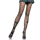 Sheer Lycra Pantyhose With Woven Airy Flowers