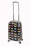 Rockland Luggage 20 Inch Polycarbonate Carry On Luggage, Butterfly, One Size