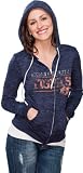 Auburn Tigers Women's Navy Burnout Full Zip Hooded Sweatshirt