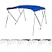 MSC 3 Bow Bimini Top Boat Cover with Rear Support Pole and Storage Boot, Color Gray,Pacific Blue,Burgundy,Navy,Beige,Forest Green,White,Black,Teal Available